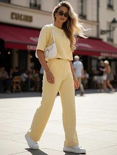 komplet damski z krótkim rękawem żółty model 22194542 - FashionStreet