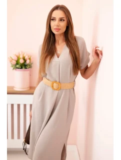 Šaty s ozdobným páskem model 21122340 - K-Fashion