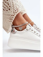 Kožené Dámské Tenisky S Náramkem CheBello 4406 Bílé