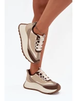 Dámské sneakers na platformě Big Star SS274002 HI-POLY SYSTEM Béžové Dámské sneakers na platformě Big Star SS274002 HI-POLY SYSTEM Béžové