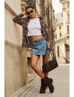 Zateplené dámské kotníkové boty s třásněmi a na ploché podrážce čokoládové model 21709285 - Boto Zateplené dámské kotníkové boty s třásněmi a na ploché podrážce čokoládové model 21709285 - Boto