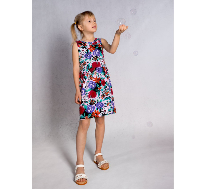 Yoclub Letní dívčí šaty bez rukávů UDK-0011G-A100 Vícebarevné
