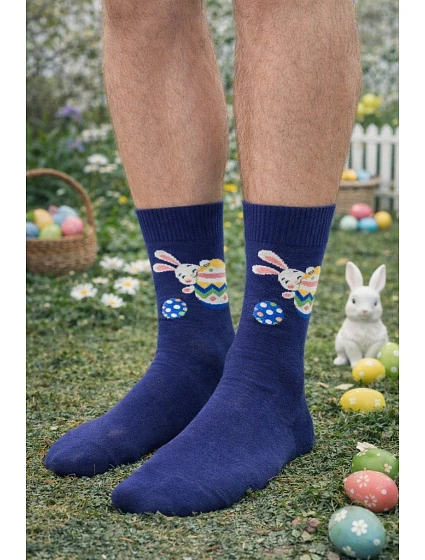 Pánské velikonoční ponožky 136 tmavě modré - Steven