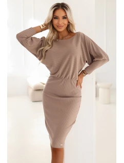 Pruhované šaty s žebrovanými manžetami model 21803464 - numoco