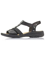 Černé kožené sandály W model 22050404 Rieker - Inny Černé kožené sandály W model 22050404 Rieker - Inny