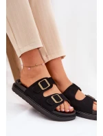 Dámské Pantofle S Přezkami Na Černé model 21688690 - Boto Dámské Pantofle S Přezkami Na Černé model 21688690 - Boto