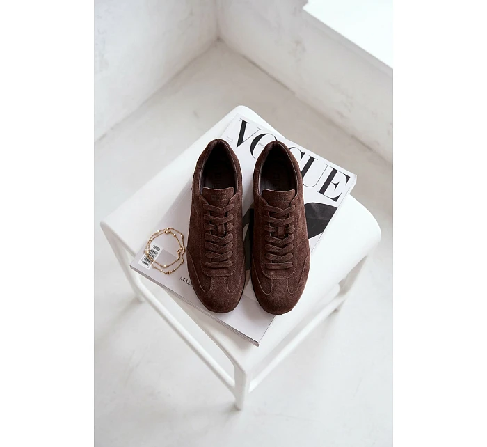 Tenisky z přírodního semiše Big Star model 22074727 Čokoládové - Big Star Shoes