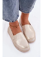 Dámské polobotky nazouvací kožené zlaté model 22122600 - Maciejka