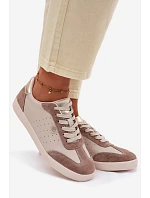 Dámské tenisky z přírodní kůže model 22101249 Béžové - S.Barski Dámské tenisky z přírodní kůže model 22101249 Béžové - S.Barski