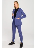 M691 Blejzr s kapucí a jedním knoflíkem - indigo