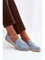 Dámské mokasíny z eko semiše – modré Renelia