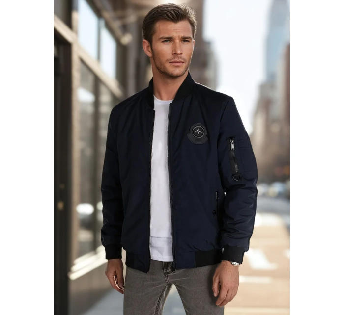 Pánská přechodná bunda bomber modrá FashionStreet TX5019 Pánská přechodná bunda bomber modrá FashionStreet TX5019