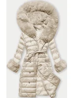 Dámský péřový kabát v barvě se zapínáním na knoflíky model 21248476 - J.STYLE