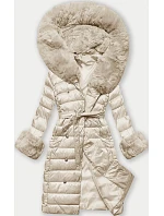 Dámský péřový kabát v barvě se zapínáním na knoflíky model 21248476 - J.STYLE