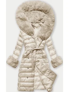 Dámský péřový kabát v barvě se zapínáním na knoflíky model 21248476 - J.STYLE