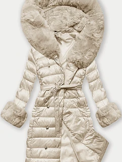 Dámský péřový kabát v barvě se zapínáním na knoflíky model 21248476 - J.STYLE
