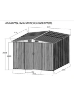 KOVOVÝ ZAHRADNÍ DOMEK NA NÁŘADÍ 312X257X202CM