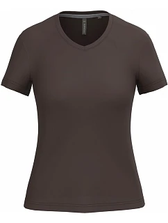 Kariban K 381 Dámské tričko s výstřihem do V 20.K381 chocolate