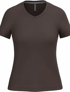 K Dámské tričko s výstřihem do V 20.K chocolate model 22508234 - Kariban