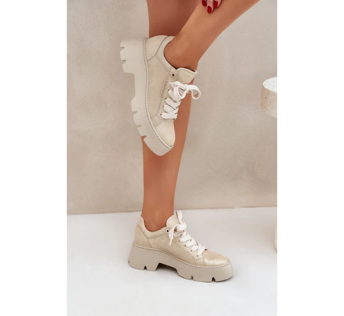 Tenisky Sportovní Boty Na Platformě model 21683573 Zlaté - CheBello