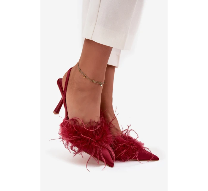 Lodičky s a patou bordó model 21715210 - Boto