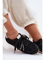 Dámské nízké tenisky s korálky černé model 22095342 - Boto