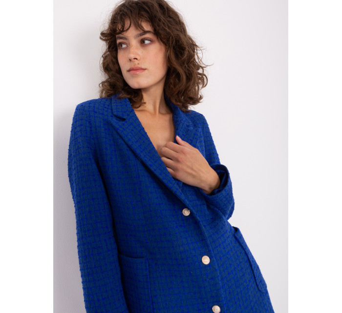 Kobaltově modré dámské sako s kapsami