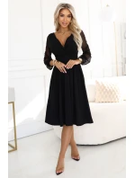 Elegantní midi šaty model 21961131 černé - numoco