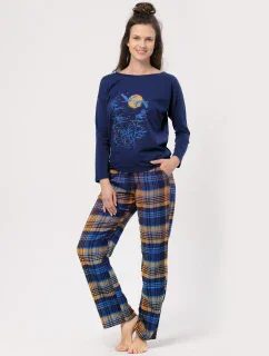Pyžamo Key LNS 937 B24 Flanelové dlouhé/r S-XL dámské