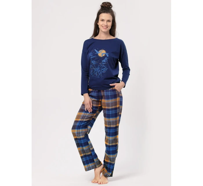 Pyžamo Key LNS 937 B24 Flanelové dlouhé/r S-XL dámské