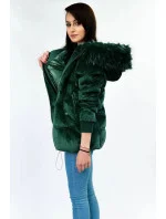Tmavě zelená dámská bunda s kapucí model 21242242 - Libland