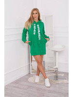 Oversize zelené šaty s kapucí