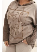 Dámská mikina Plus Size s kapucí a potiskem fango model 21273636 fango - K-Fashion