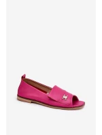 Kožené elegantní baleríny s odkrytými prsty Zazoo 1865 fuchsie