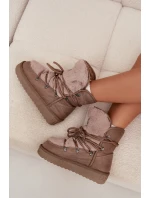 Dámské sněhule na platformě s kožešinou model 21714110 béžové - D.Franklin