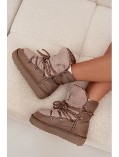 Dámské sněhule na platformě s kožešinou model 21714110 béžové - D.Franklin