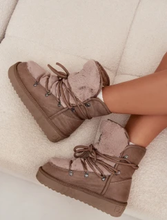 Dámské sněhule na platformě s kožešinou model 21714110 béžové - D.Franklin