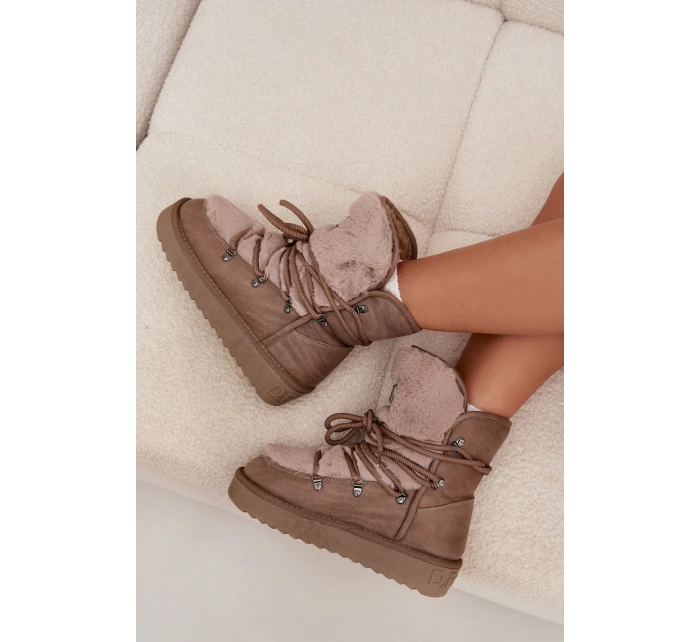 Dámské sněhule na platformě s kožešinou model 21714110 béžové - D.Franklin