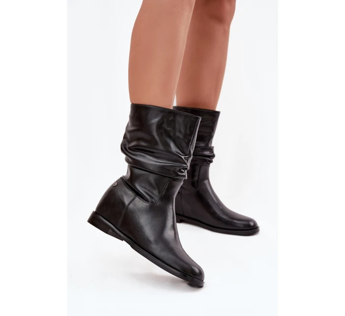 Kožené Dámské Kotníkové Boty S 02 Černé model 21728422 - Maciejka Kožené Dámské Kotníkové Boty S 02 Černé model 21728422 - Maciejka