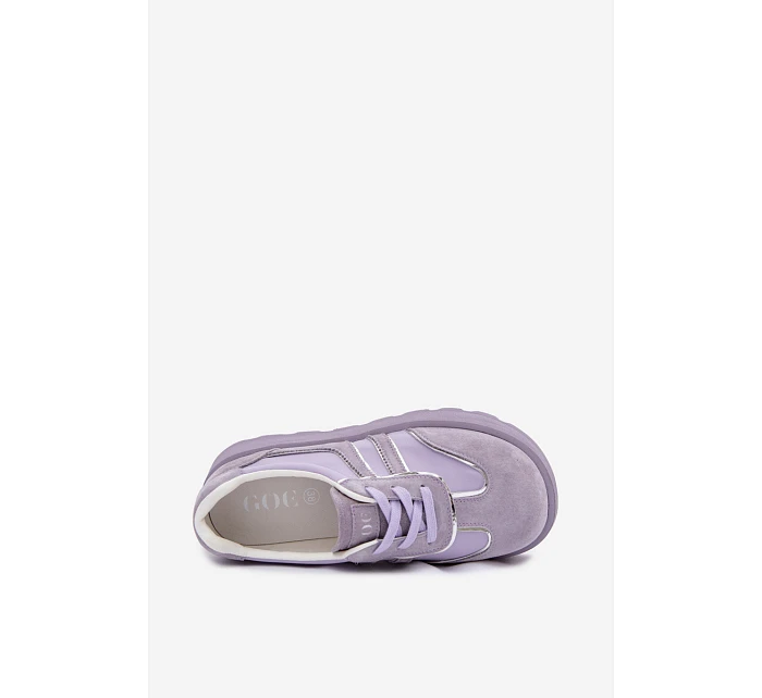 Semišové tenisky na platformě model 22095146 fialové - Goe