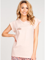 Dámské krátké bavlněné pyžamo model 17534753 Růžové - Yoclub