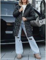 Dámská dlouhá prošívaná bunda černá model 21994236 - Dstreet