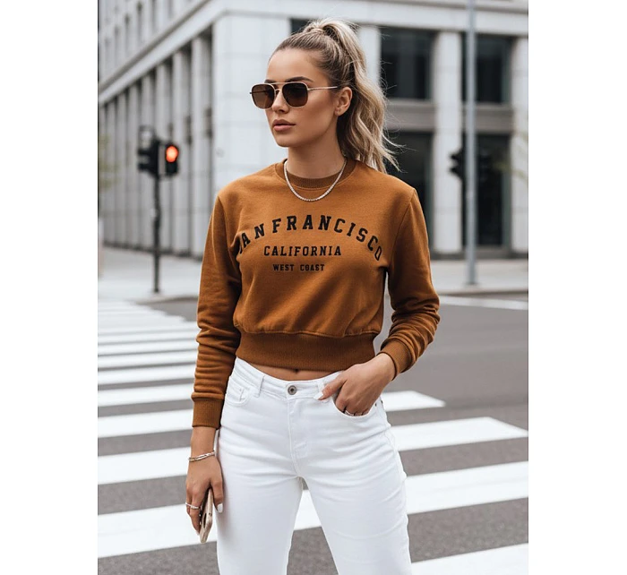 SAN FRANCISCO dámská mikina s potiskem hnědá FashionStreet BY1565