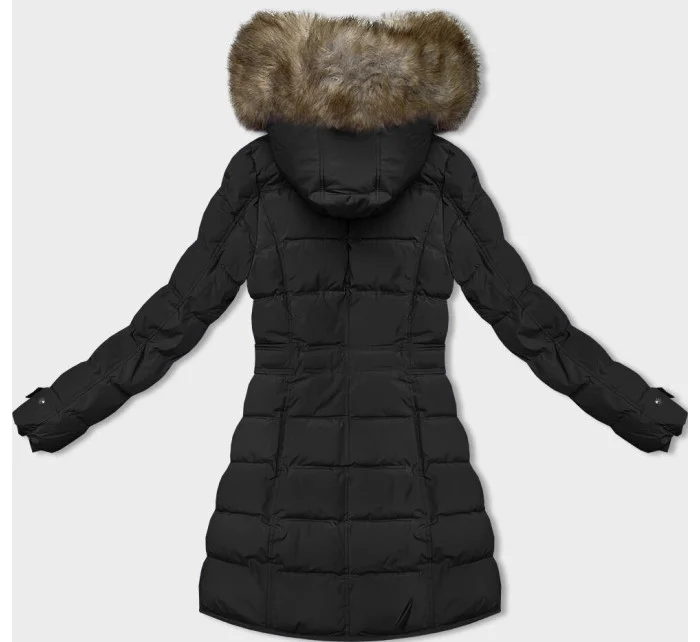 Černá dámská zimní bunda s kožešinovou podšívkou model 21246495 - LHD