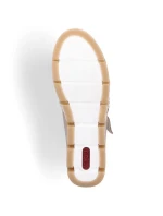 Rieker W RKR651 béžové kožené polobotky s háčkem a smyčkou