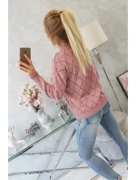 Poloviční rolák s diamantovým vzorem tmavě růžový Poloviční rolák s diamantovým vzorem tmavě růžový