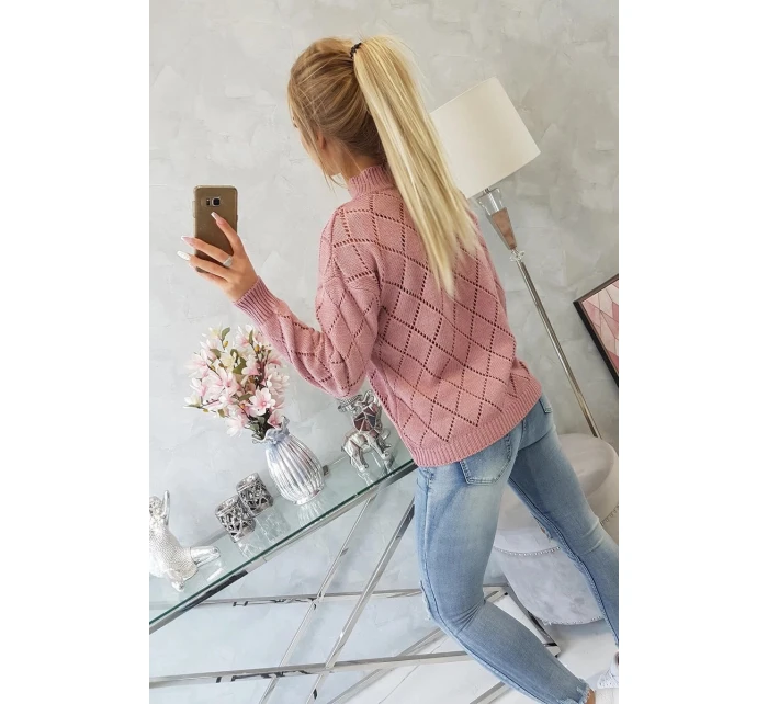 Poloviční rolák s diamantovým vzorem tmavě růžový Poloviční rolák s diamantovým vzorem tmavě růžový