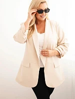 Dámská elegantní Plus Size sako béžová