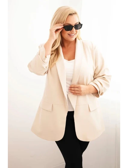 Dámská elegantní Plus Size sako béžová