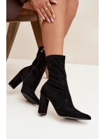Dámské kotníkové boty na podpatku s proševy černé Rosivelle Dámské kotníkové boty na podpatku s proševy černé Rosivelle